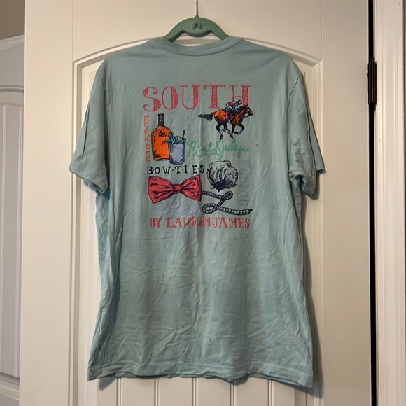 Lauren James Tops Lauren James Light Blue Derby Tshirt Size